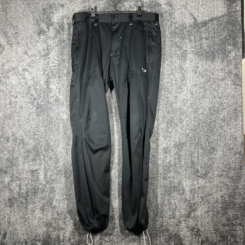 Oakley Pants Mens 34x30 XL Black Jogger Slim y2k Skull Microfiber Zipper